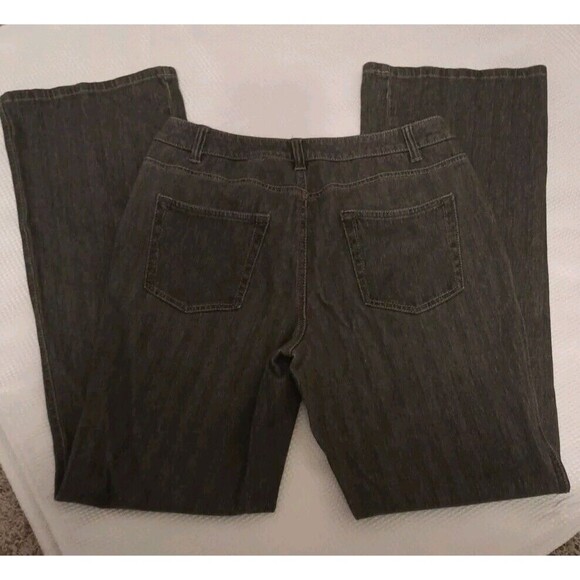 COLDWATER CREEK LIGHT Faded BLACK /Gray JEANS  Size 8 98516 BOOT CUT BUTTON ZIP - Picture 7 of 7